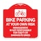 Signmission Bike Parking at Your Own Risk Management Is Not Responsible for Theft or Damage to Bi, RW-1818-24308 A-DES-RW-1818-24308 - alternate 1